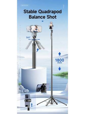 C18 Mobile Phone Selfie Stick Multi-Functional Integrated Quadpod Handheld Telescopic Landing Live Camera Aluminum Alloy 1.8m