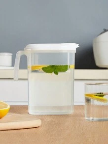 Fridge Jug With Lid, 1800ml Plastic Juice Pitcher, Tea Storage Pot ,Leak Proof Beverage Handle, Door Water Jug, Hot Cold Carafe, Fruit Infuser Ice Tea For Juice, Water, Beer ,Tea And Beverage Storage Pots Suitable For Outdoor Sports - White - View 6