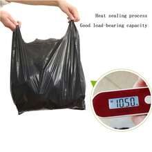 100 Chiếc Túi Nhựa Đựng Rác Màu Đen Kiểu Vest Dùng Một Lần Dày Cho Hộ Gia Đình - đen - Xem 4