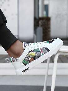 Men's Cartoon Printed Casual Sports Running Shoes - Multicolor - View 3