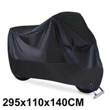 Black 190T Oxford Motorcycle Cover, Outdoor Waterproof, Sunproof, Dustproof, Snowproof, With Lock Hole, Extra Storage Bag, All-Season Use