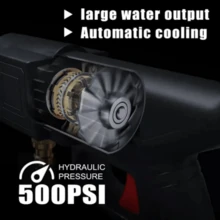 Hidro lavadora Inalámbrica Portátil Recargable 48v| Pistola de Limpieza para agua a presión, Lavado de automóvil - Negro - Ver 2