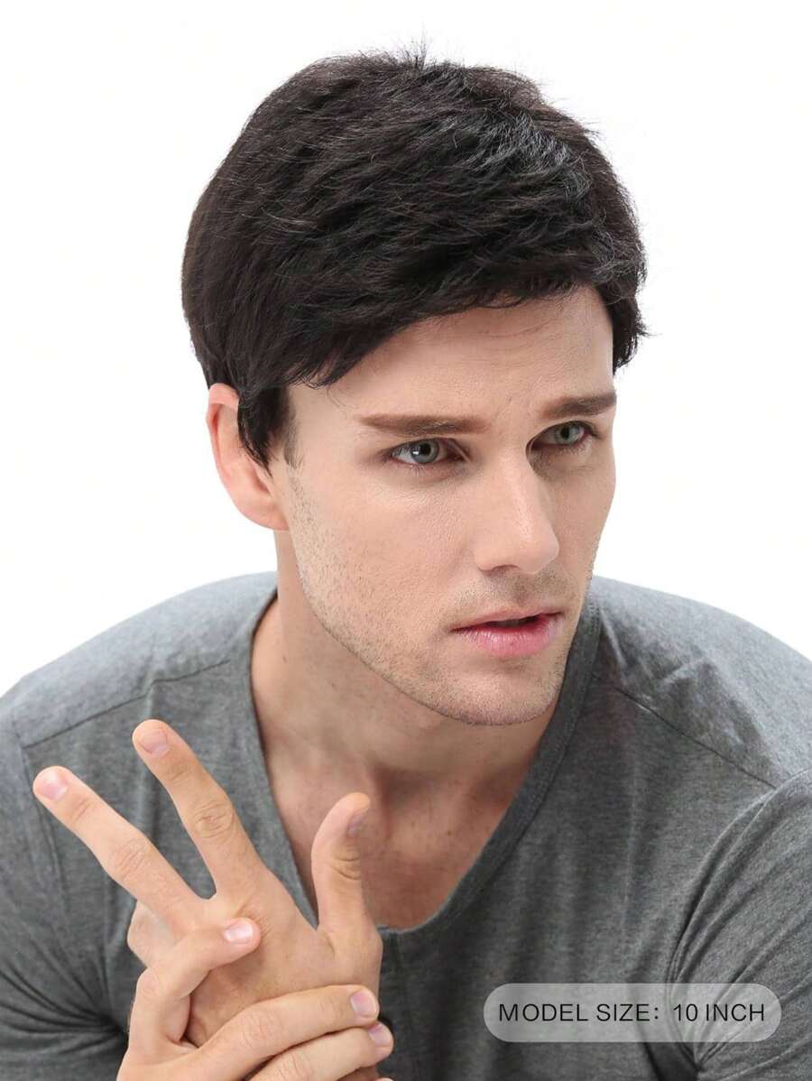 Natural Men Wig Short Wigs For Men Straight Synthetic Layer Hair For