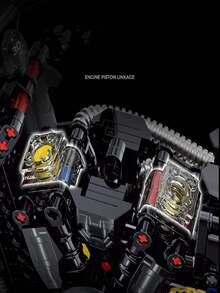 1入組8號技術摩托塑料組裝積木玩具 - 橄欖綠 - 查看 5