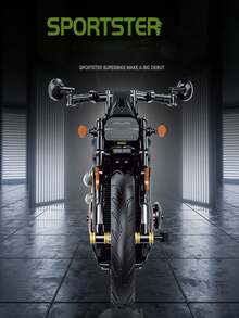 1入組8號技術摩托塑料組裝積木玩具 - 橄欖綠 - 查看 3