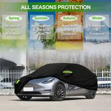 彈性緊身汽車外套絨面汽車罩 - 黑色 - 查看 4