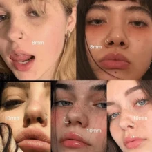5/10 Cái/lô 14G 16G 18G 20G Mũi Nhẫn Vòng Thép Không gỉ Bản Lề Phân Đoạn Vòng Vòng Mũi Clicker Vòng Tragus Xoắn Sụn Daith Rook Bông Tai Trang Sức Khuyên Dành Cho Nữ - tròn - Xem 2