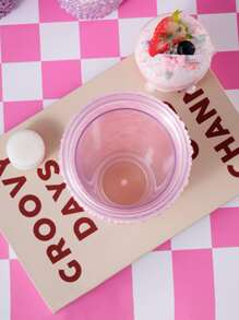 1 pieza Vaso brillante de 12 Oz (aprox. 340 g) hecho a mano con cristales, con tapa y pajita incorporados - Perfecto para personalizar, café con hielo, agua, para la oficina, fiestas en casa o en la playa, regalo para dama