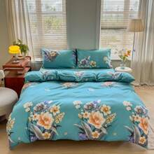 Set de funda nórdica de poliéster impreso de 3 piezas que incluye 1 funda nórdica y 2 fundas de almohada, sin relleno, cómodo y suave, adecuado para cama tamaño Queen/King/Individual