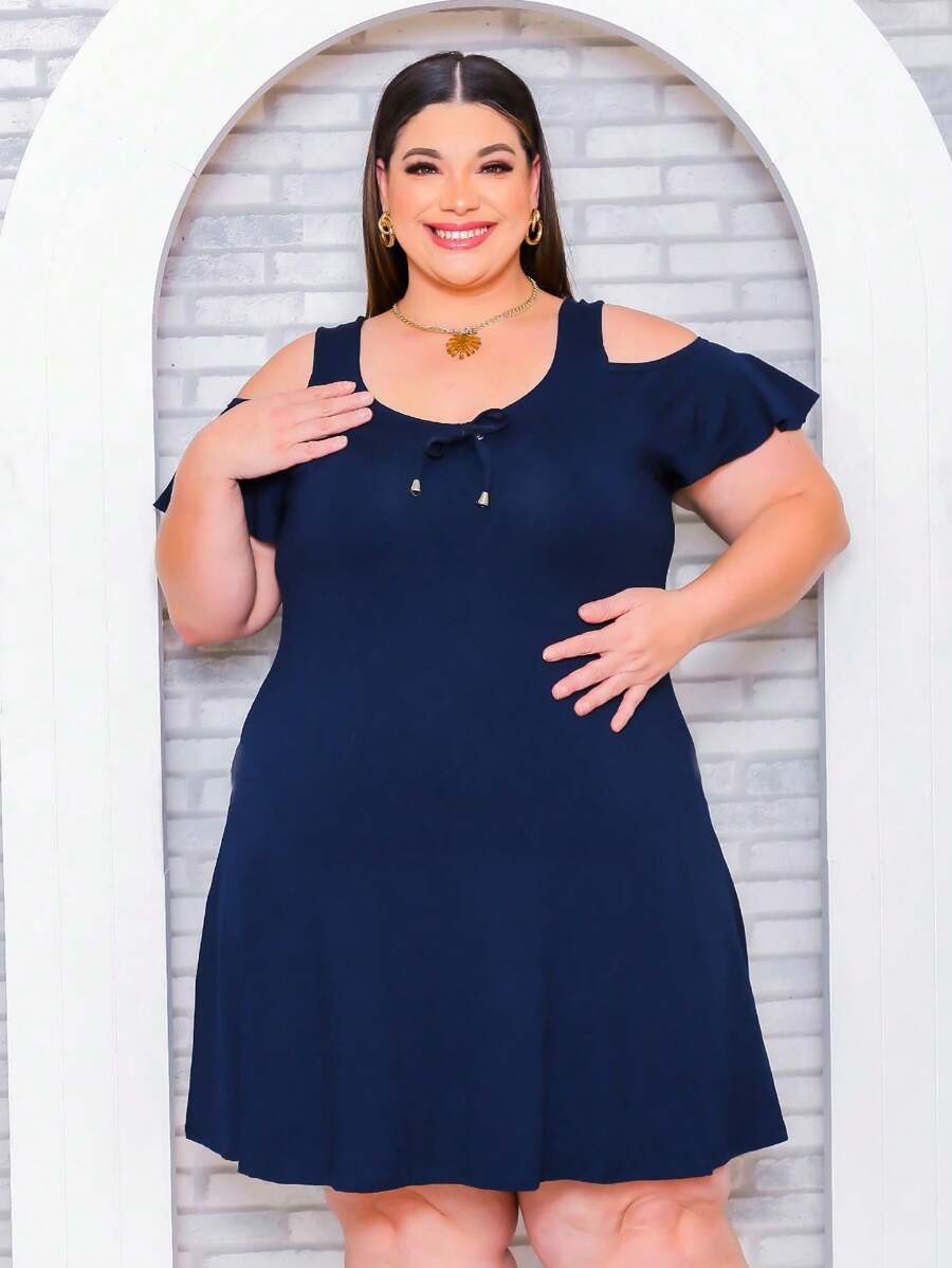 Plus Size Dresses - Azul Marino - Ver 1