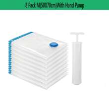 节省空间的真空储物袋，带泵的真空密封袋，用于衣物、棉被、毛毯收纳、床上用品旅行家居包装收纳袋 - 彩色 - 查看 16