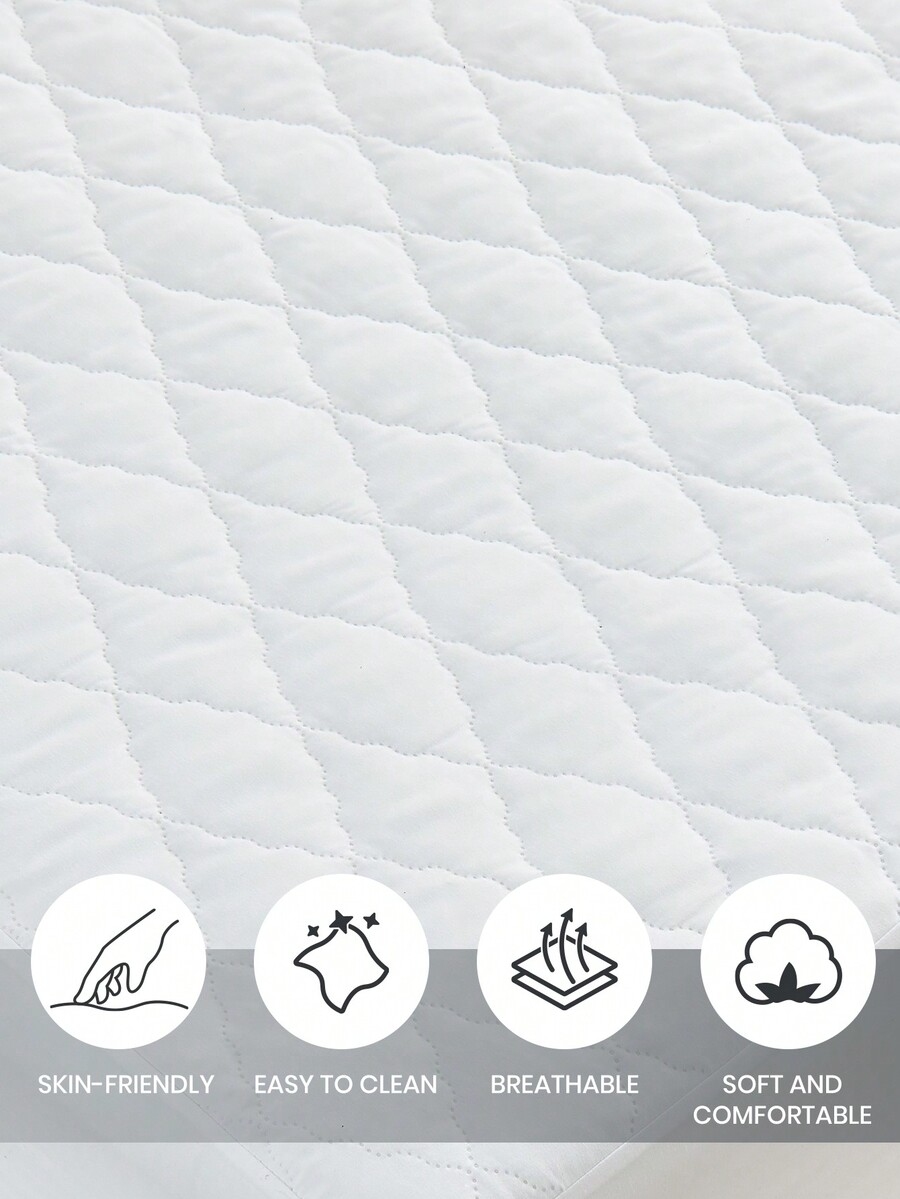 1pc Waterproof Fitted Sheet, Mattress Protector, Soft And Comfortable