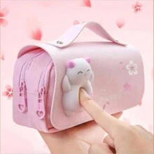 1 stuk schattige multifunctionele grote afneembare donutvormige etui voor basisschoolleerlingen met stressverlichting, terug naar school, etui, schooltas