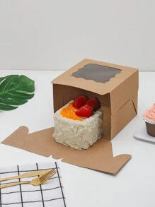 5pcs/10pcs Heart Window Wavy Edge Cake/Pastry/Chocolate/Cookie Gift Boxes, Suitable For Birthday, Party, Wedding - Paper - View 8