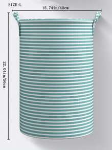 1pc Foldable Fabric Storage Basket For Bathroom, Dirty Clothes, Toys, Clothing Organizer, Laundry Basket - Blue - View 10