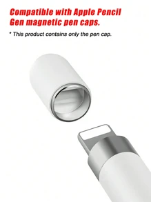 Magnetic Replacement Cap Compatible With Apple Pencil 1st Generation, Cap Holder Anti-Lost Cover Compatible With Ipad Stylus - White - View 3