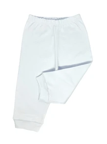 Calça básica para bebês - 0 a 12 meses. 100% algodão, com alta absorção de suor, Hipoalergênico - Branco - Visão 4