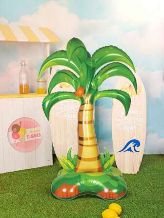 1 件立式椰子树铝箔气球，夏威夷海滩生日派对装饰、丛林派对、迎婴派对、婚礼和成人生日派对、圣诞节派对用品