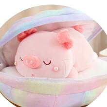 1 pieza de colgante de peluche de cerdo colgado de una concha marina - Multicolor - Ver 3