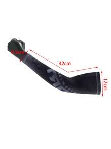 1 双黑色防紫外线冰丝面料袖套，透气速干，适合户外运动、驾驶、旅行、春夏穿着，白色手套式臂套，秋季穿搭男士礼物 - 黑色 - 查看 5