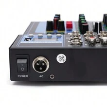 YUNRUX Tragbarer Mischpult Bluetooth mit USB Anschluss DJ Controller Live Studio Audio Mischpult DJ Konsole Verstärke 7-Kanal-Eingang 6 Musikmodi für Aufnahmestudio DJ Mixer Konsole - Schwarz - Übersicht 7