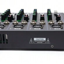 YUNRUX Tragbarer Mischpult Bluetooth mit USB Anschluss DJ Controller Live Studio Audio Mischpult DJ Konsole Verstärke 7-Kanal-Eingang 6 Musikmodi für Aufnahmestudio DJ Mixer Konsole - Schwarz - Übersicht 6