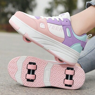 Unisex Student New 4-Wheel Heelys Shoes, Teenagers Roller/Roller Skating Sneaker For Walking And Gliding
