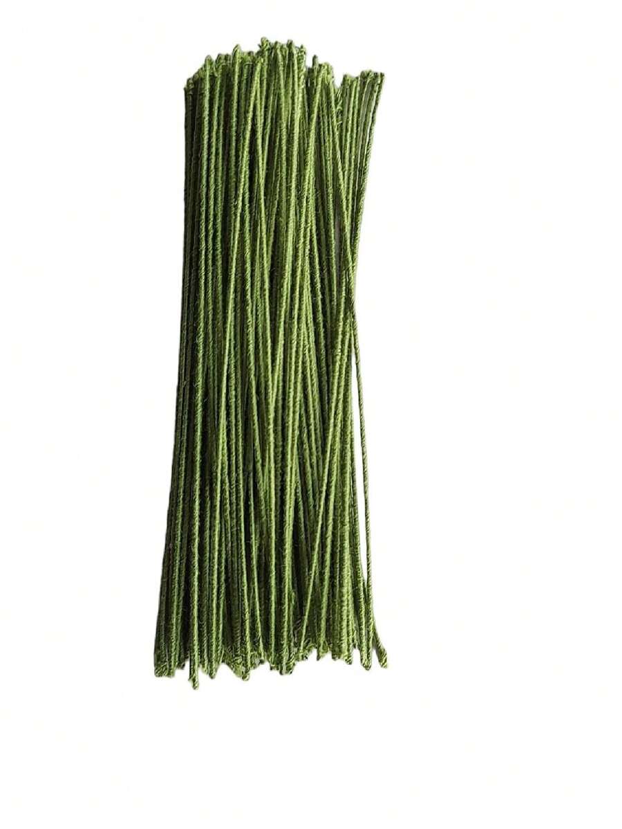 Arame Encapado Para Artesanato C/ 100unidades C/ 15Cm Nº26 - Verde - Visão 1