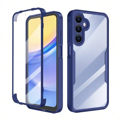 Hadaasi 1 pieza Funda protectora de silicona TPU azul de cobertura total, carcasa integrada de doble capa de TPU+PC a prueba de golpes, funda de teléfono ultrafina de color contrastante compatible con Samsung Galaxy S26 Ultra/S26 Plus/S26/M36/S25 FE/S25 Edge/S24/A57/A37/A17/A07/A56/A36/A26/A55/A35/A25/A15 y Apple 17e/17 Pro/17 Pro Max/Air/17/16E, Reno14 Pro, Honor 400/400 Pro/400 Lite, Reno14 F, Hot 60 Pro/Hot 60 Pro+, compatible con Xiaomi 15C, regalo de cumpleaños