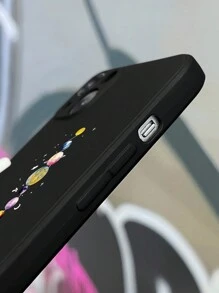 1 Ốp Điện Thoại Màu Đen Có Độ Chính Xác Cao In Hình Phi Hành Gia Hoạt Hình Dễ Thương, Hành Tinh & Mặt Trăng Tương Thích Với IPhone 11/12/13/14/15 Pro Max/Samsung - Nhiều màu - Xem 3