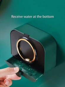 1入光輝奢華廚房肥皂盒免打孔壁掛式排水肥皂架浴室翻蓋肥皂盒學生宿舍洗衣肥皂盒