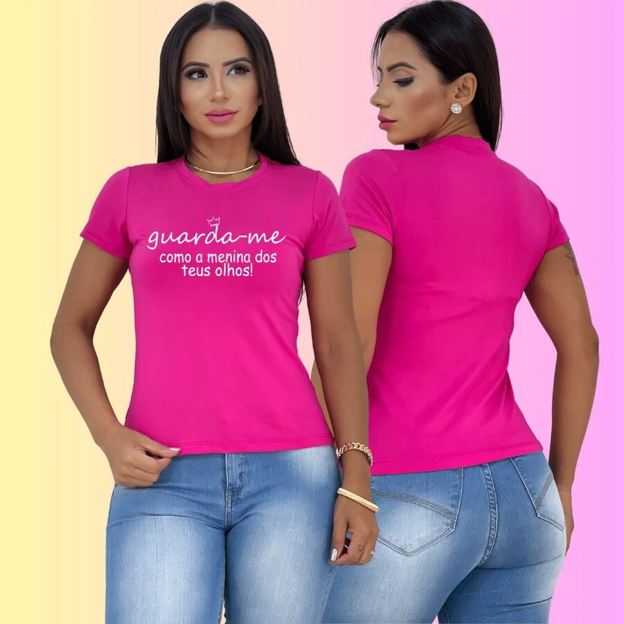 Women T-Shirts - 玫紅色 - 查看 1