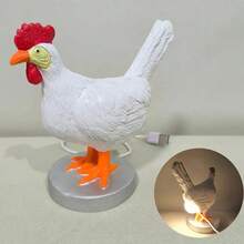1pc Creative Rooster Laying Egg Night Light, Chicken Shaped Table Lamp For Decor And Gifting - White - View 4