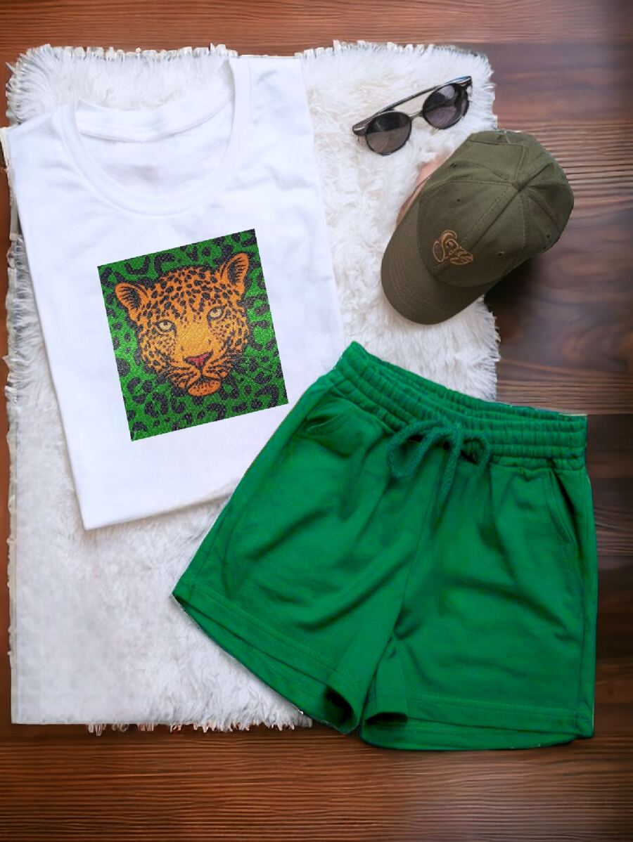 conjunto playera y short para mujer - Verde - Ver 1