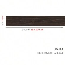 1 rollo Adhesivos para el suelo con patrón de madera impermeable - Café integral - Ver 9