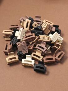 10/20/30pcs Small Cute Square Hair Clips 2.5cm, Brown Cartoon Mini Hair Clips For Daily Hairstyle, Hair Accessories Elegant Claw Clip Summer Outfits - Multicolor - View 3