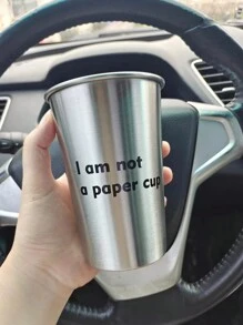 1入組500毫升不鏽鋼水瓶，健康茶杯，金屬飲料杯，動物印花杯，可重複使用的水瓶