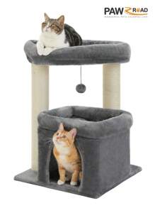 PAWZ Road Cat Tree Cat Tower With Fully Wrapped Sisal Scratching Posts, Suitable For Medium To Large Cats - Grey - View 8