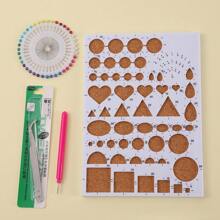 4/13/19 Stück Papier-Quilling-Kits, Papier-Quilling-Streifen, Papier-Quilling-Stift, Vorlagenplatte, Papierhandwerkszeug für DIY-Zeichnung und Handwerk