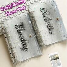 1 Set A6 Monthly/Weekly Planner Set, Portable Zipper Bags, Loose Leaf Journal Organizer Budget Aganda Book Back To School - Multicolor - View 2