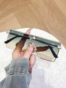 1pc Big Frame Sunscreen Fashion Glasses, Summer Decoration - Multicolor - View 2