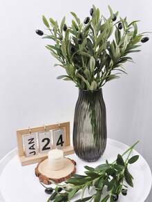 2PCS Artificial Olive Branches Silk Olive Leaves Green Plants Stems Fake Fruit Plants Suitable For Vase Tabletop Office Home Decoration - 2PCS Olive Branch - View 5