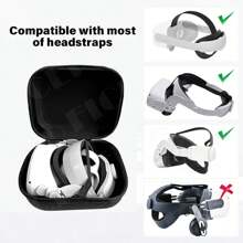 FICEP Oculus Quest 2/Meta Quest 3/Pico 4專用袋，可攜式VR頭戴顯示器收納盒，硬質EVA收納盒袋 - 灰色 - 查看 6