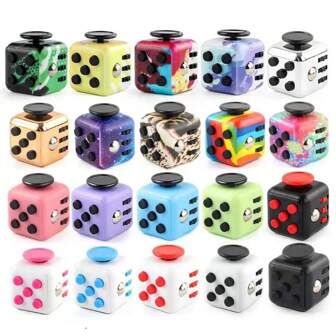 1 stuk ABS-materiaal nieuwigheid kubus stressverlichtend fidget-speelgoed, kleine hexagon decompressie spinner, werk- en levensdrukontlastingsset voor volwassenen, geschikt als cadeau voor vrienden, alleen voor volwassenen