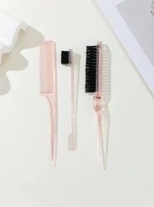 1 套散粉锥形刷、双头控边刷和蓬松粉形刷套装、发刷、梳子、美发工具、美发产品及配件，适用于理发沙龙美容旅行必需品、返校、旅行度假必需品、女士发饰、刷子、发刷、边缘刷、刷头发、发梳、梳头发、顺发刷、球刷、迷你发刷、发刷套装、木梳、发刷、刷子、梳子、光滑后刷、发刷、边缘刷、刷头发、发梳、发刷套装、梳头发、迷你发刷、顺发刷、发刷、美发产品、美发工具、美发用品、护发、卷发刷、理发师、理发配件、美发设备、旅行必需品、发型、美发 - 粉色 - 查看 3