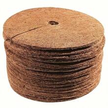 1pc Round Coconut Shell Fiber Plant Mulch With Open Hole In The Middle Of Coconut Palm Fiber Flat Mat Tight Anti-Grass Mat Flowerpot Mat - Brown - View 10