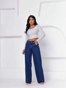 estilo essencial Women Jeans - Dark Wash - View 4