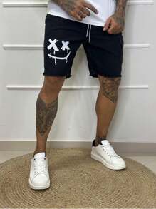 Men Denim Shorts - 黑色 - 查看 3