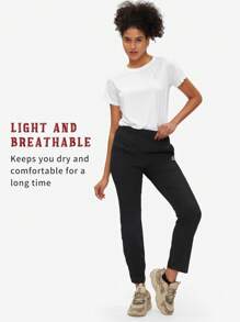 TECTOP Women Lightweight Hiking Pants Quick Dry Joggers Athletic Workout Lounge Casual Outdoor Gym Clothes Sports Wear Activewear Spring And Summer - Black - View 4