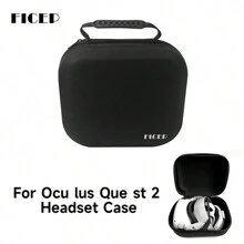 FICEP Oculus Quest 2/Meta Quest 3/Pico 4專用袋，可攜式VR頭戴顯示器收納盒，硬質EVA收納盒袋 - 灰色 - 查看 2